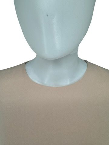 Pamella Roland Blush Cold-Shoulder Dress with Pearlized Button Detail – Large
