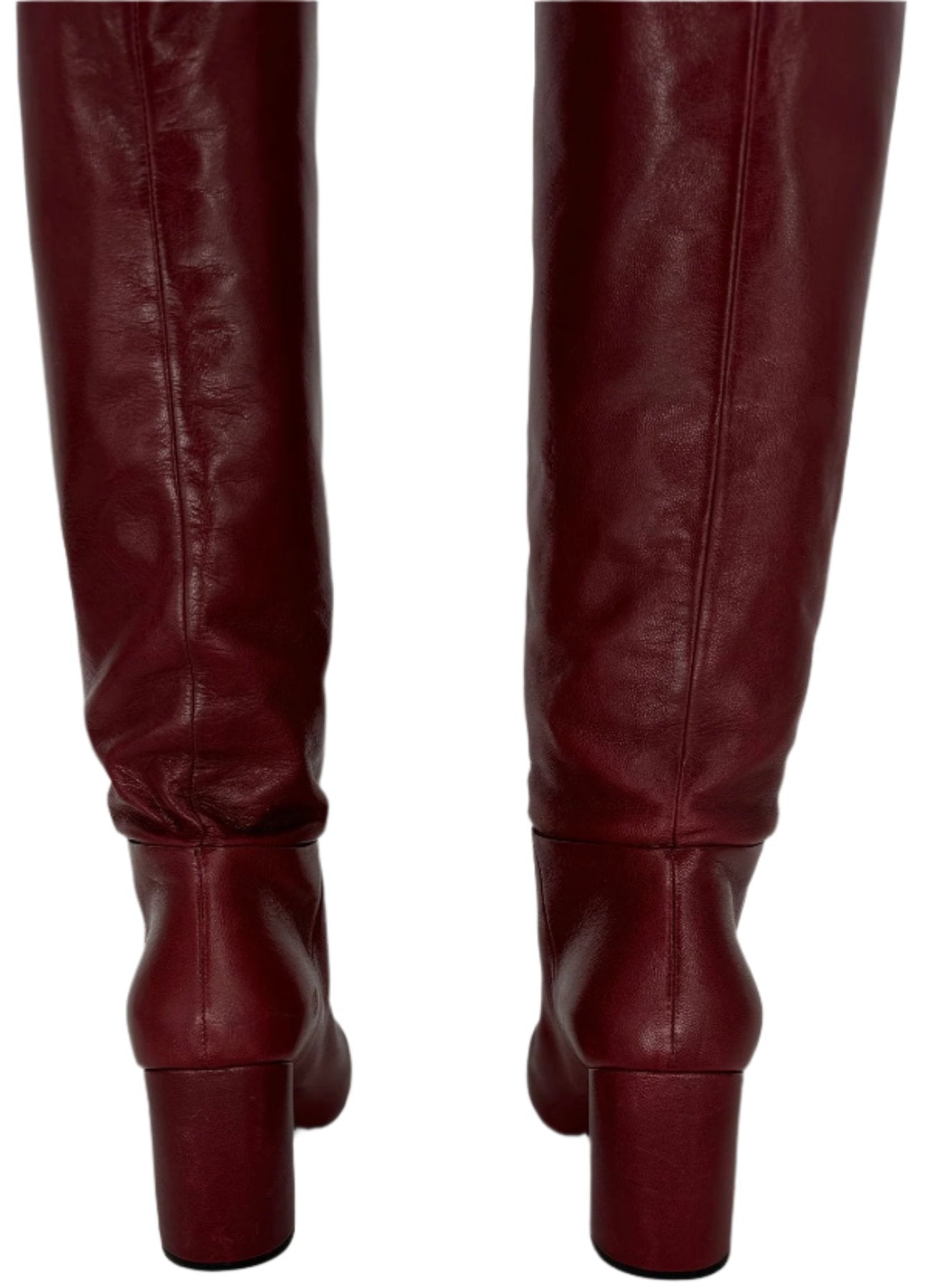 Prada burgundy leather Cuban slouchy slip-on boots - Size 39
