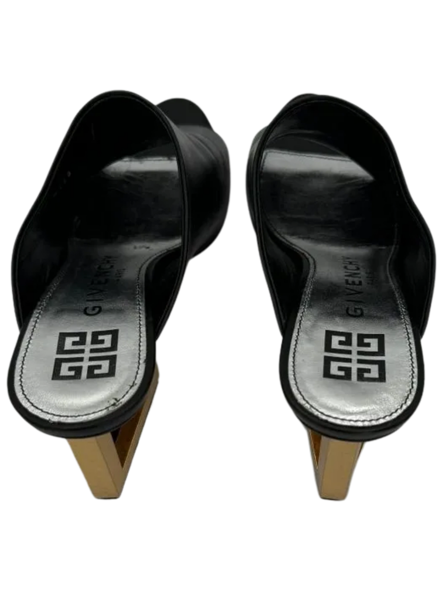 Givenchy Logo-Heel Leather Mules