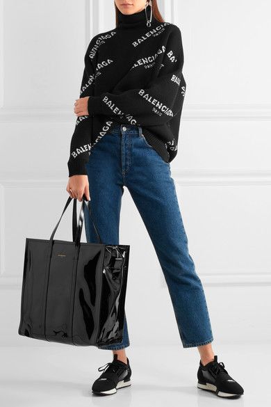 Balenciaga Large Patent Leather Bazar Tote