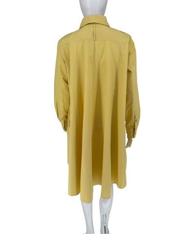 MaxMara Yellow Oversized Cotton Shirt Dress – Size IT 40 (US 6/8)