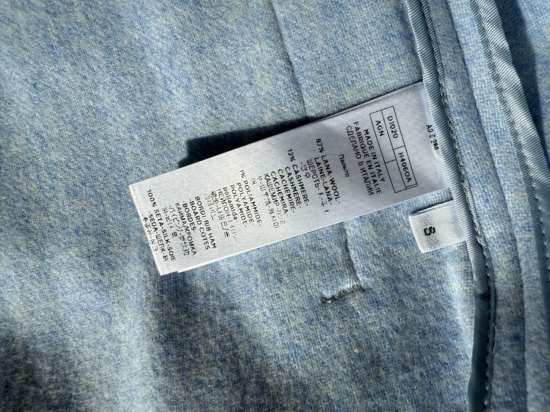 Agnona Light Blue Hooded Wool-Cashmere Coat - Size S