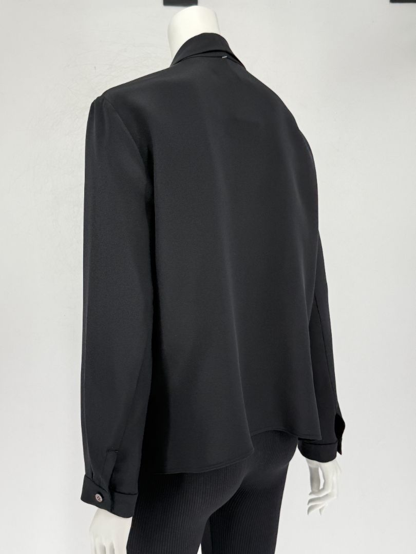 Peter Cohen Black Silk Convertible Collar Blouse – Size L