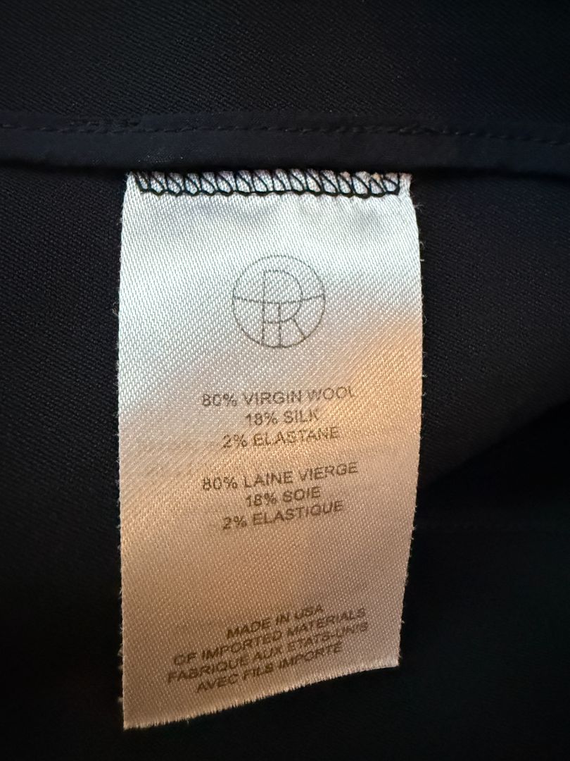 The Row Navy Wool-Silk Blend Cropped Trousers – Size 10