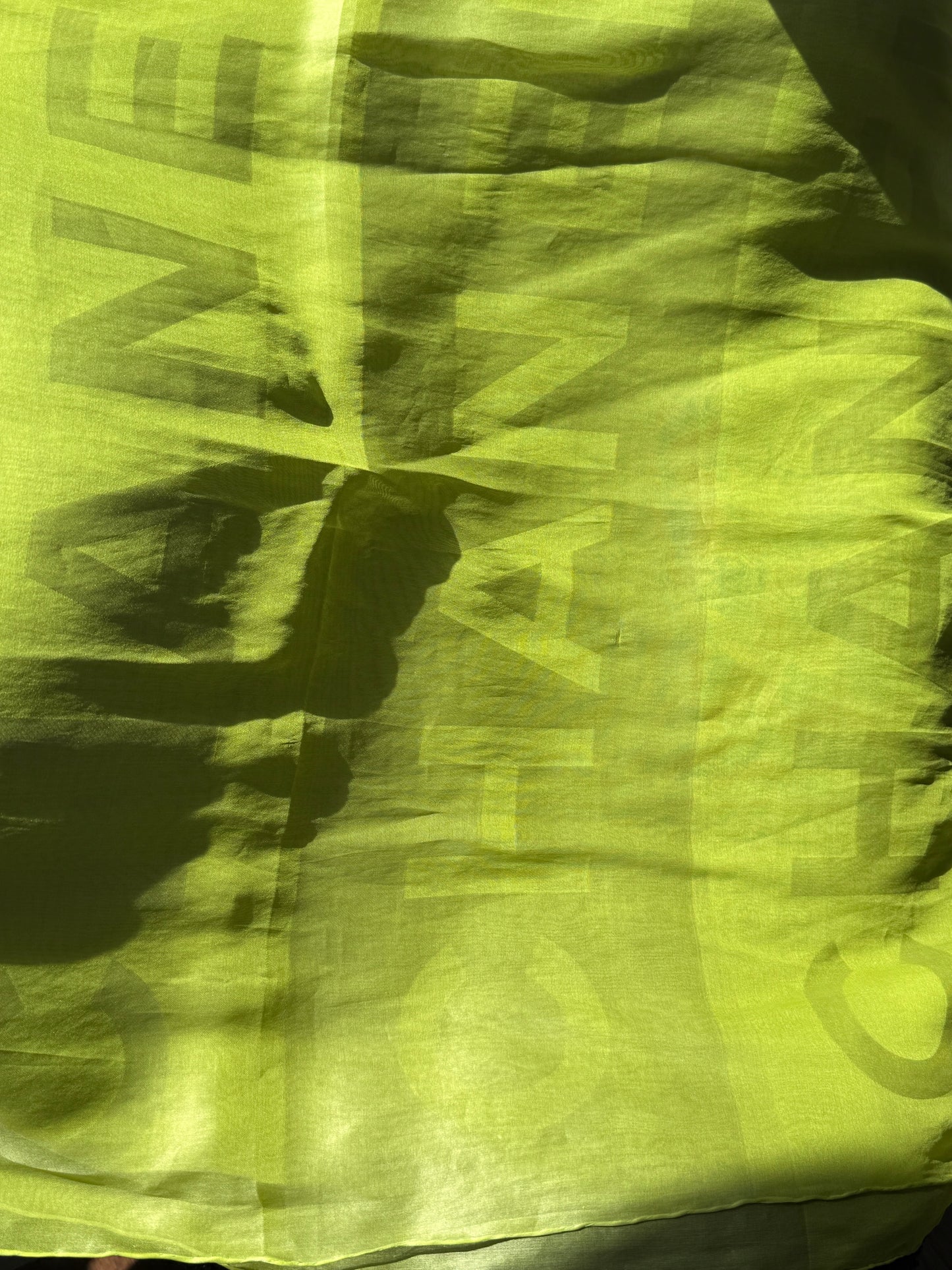 Chanel Sheer Logo Scarf in Chartreuse Green – Made in Italy