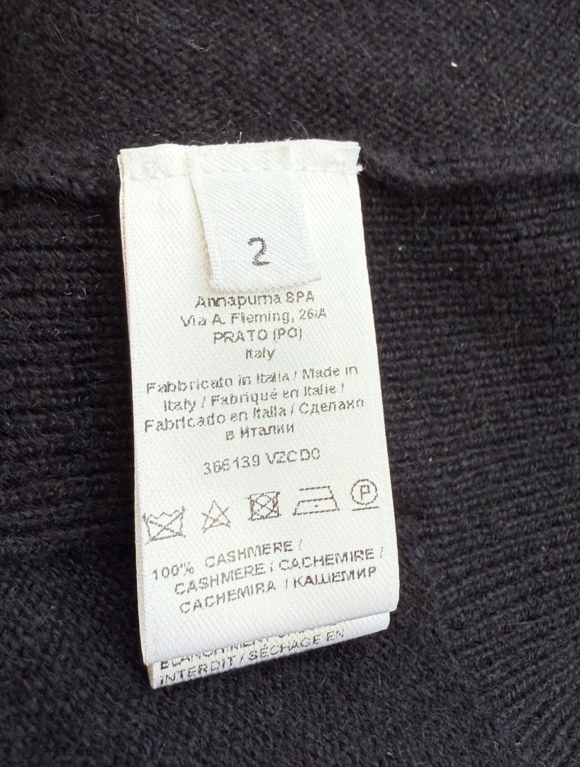 Tomas Maier Navy Blue 100% Cashmere Asymmetric Poncho Sweater – Size 2