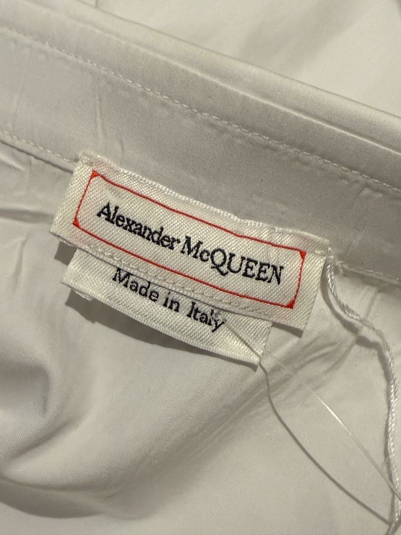 Alexander McQueen White Cotton Shirt with Balloon Sleeves – Size IT 38