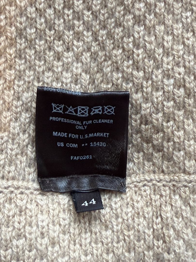 Loro Piana Camel Baby Cashmere Tunic Sweater with Chinchilla Trim – Size IT 44
