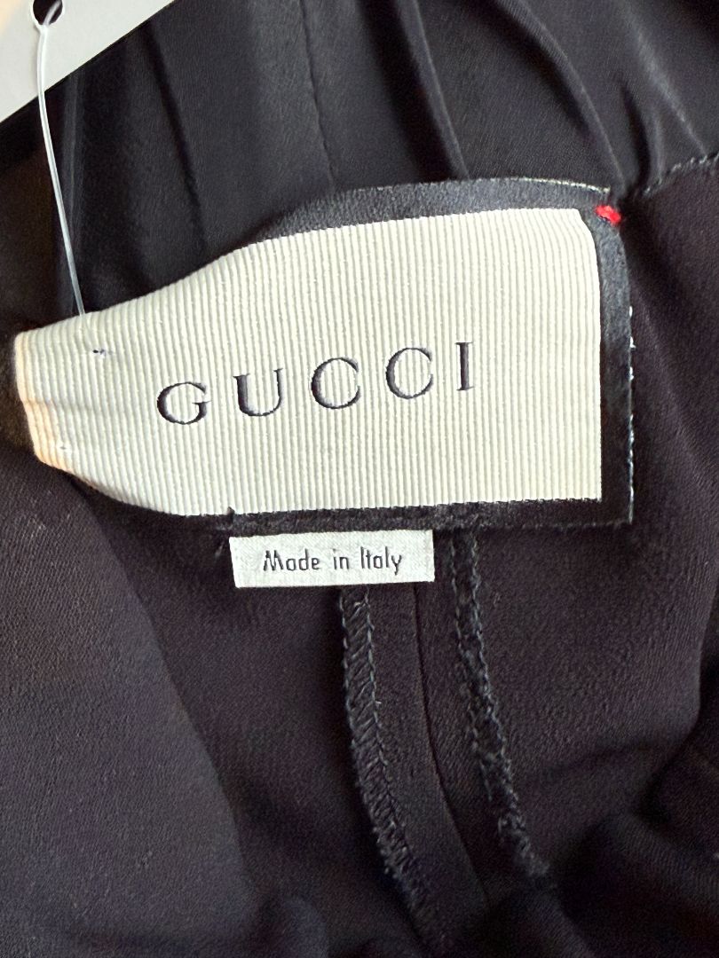 Gucci Black Viscose Wide-Leg Cropped Pants – Size 42