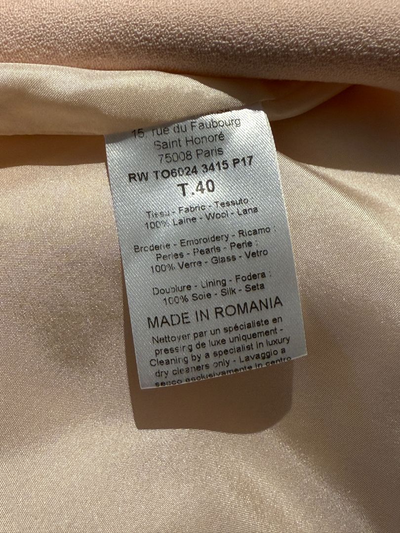 Lanvin Powder Pink Embellished Wool Top – Size FR 40