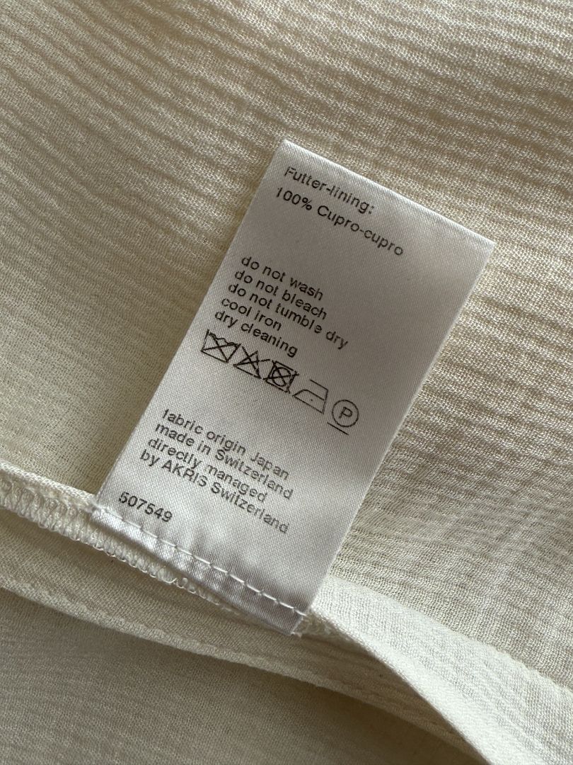 Akris White Textured Cotton-Silk Blend Blazer – Size 8