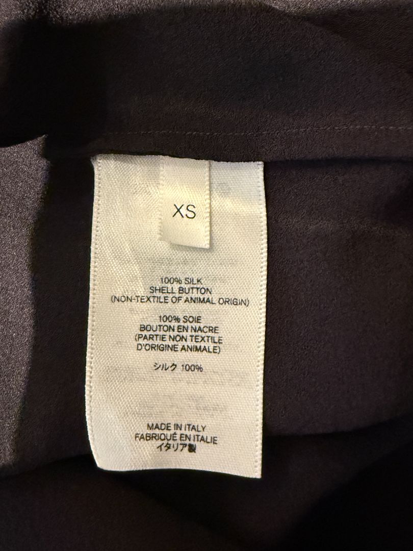 The Row Black Silk Button-Front Shirt – Size XS