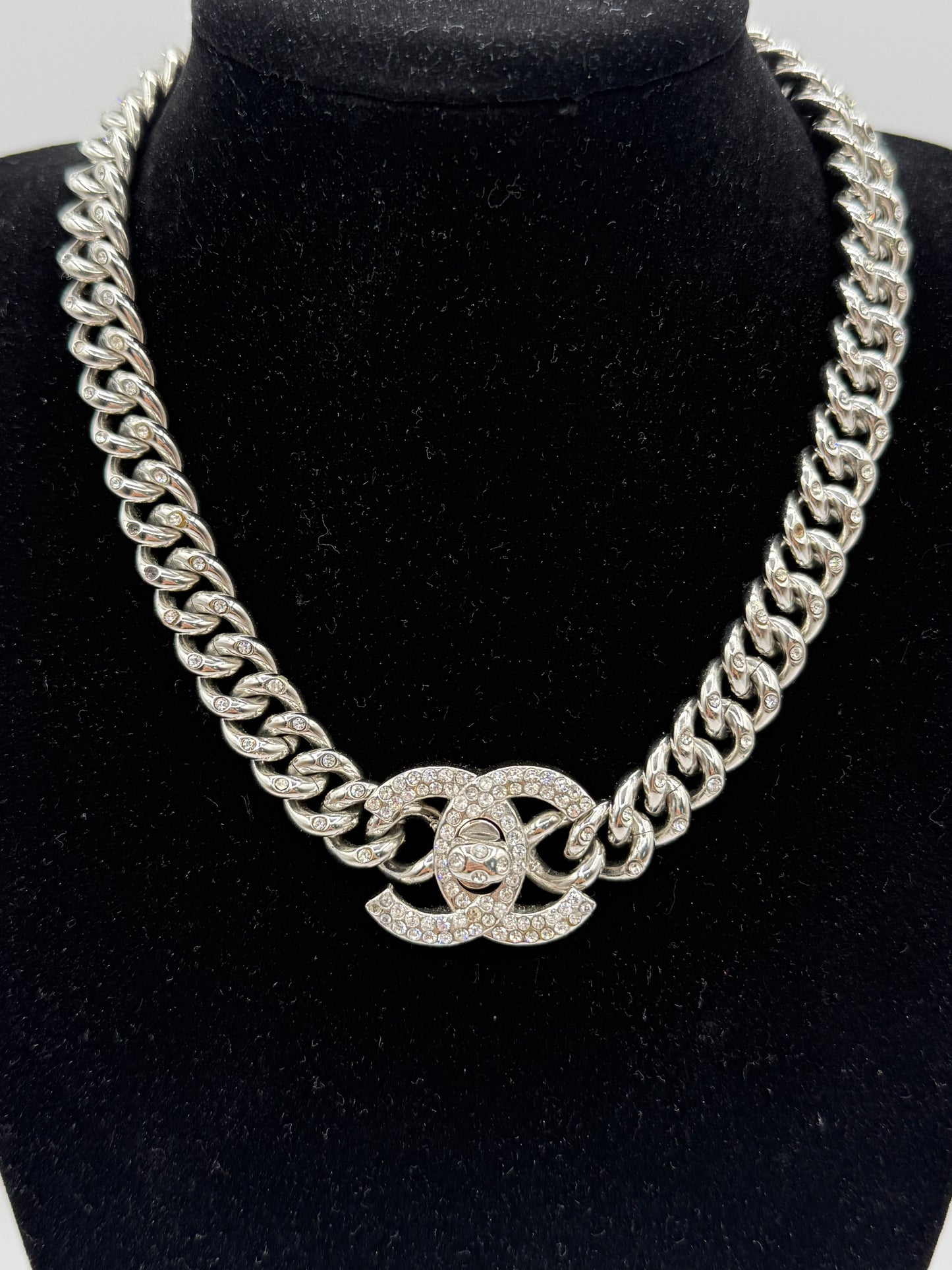 Chanel CC Turn Lock Rhinestone Necklace – Fall 1996 Collection