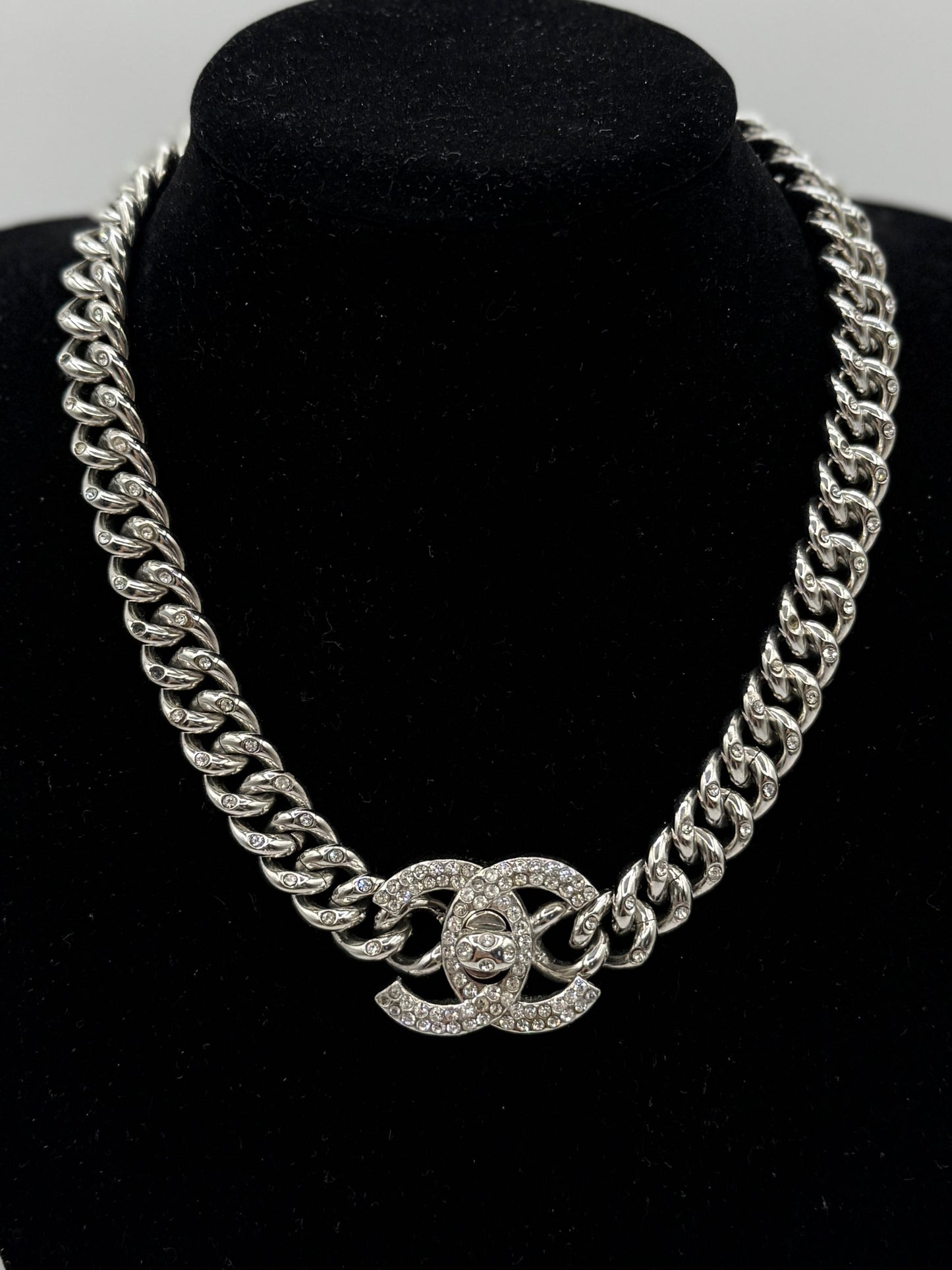 Chanel CC Turn Lock Rhinestone Necklace – Fall 1996 Collection
