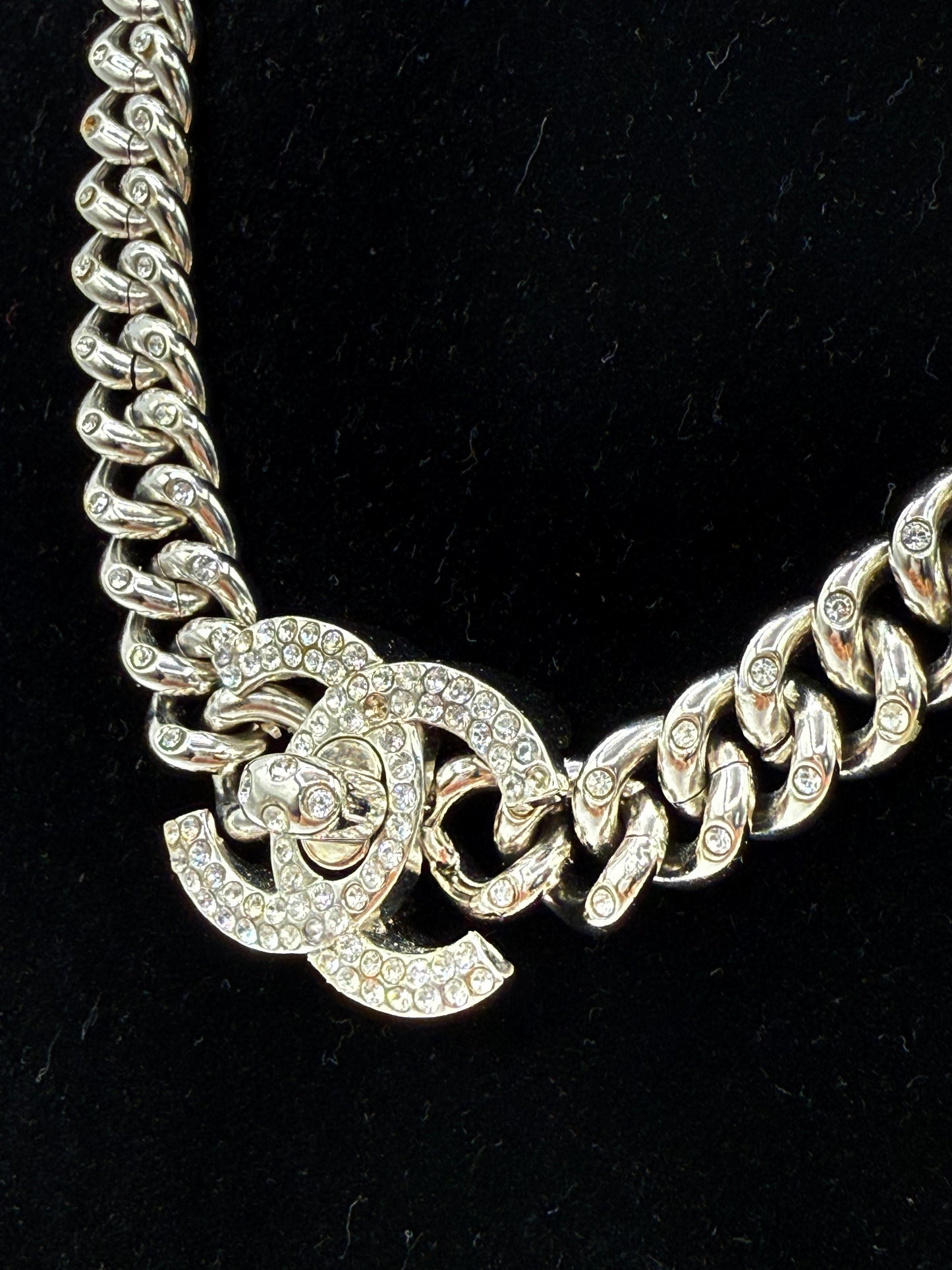 Chanel CC Turn Lock Rhinestone Necklace – Fall 1996 Collection
