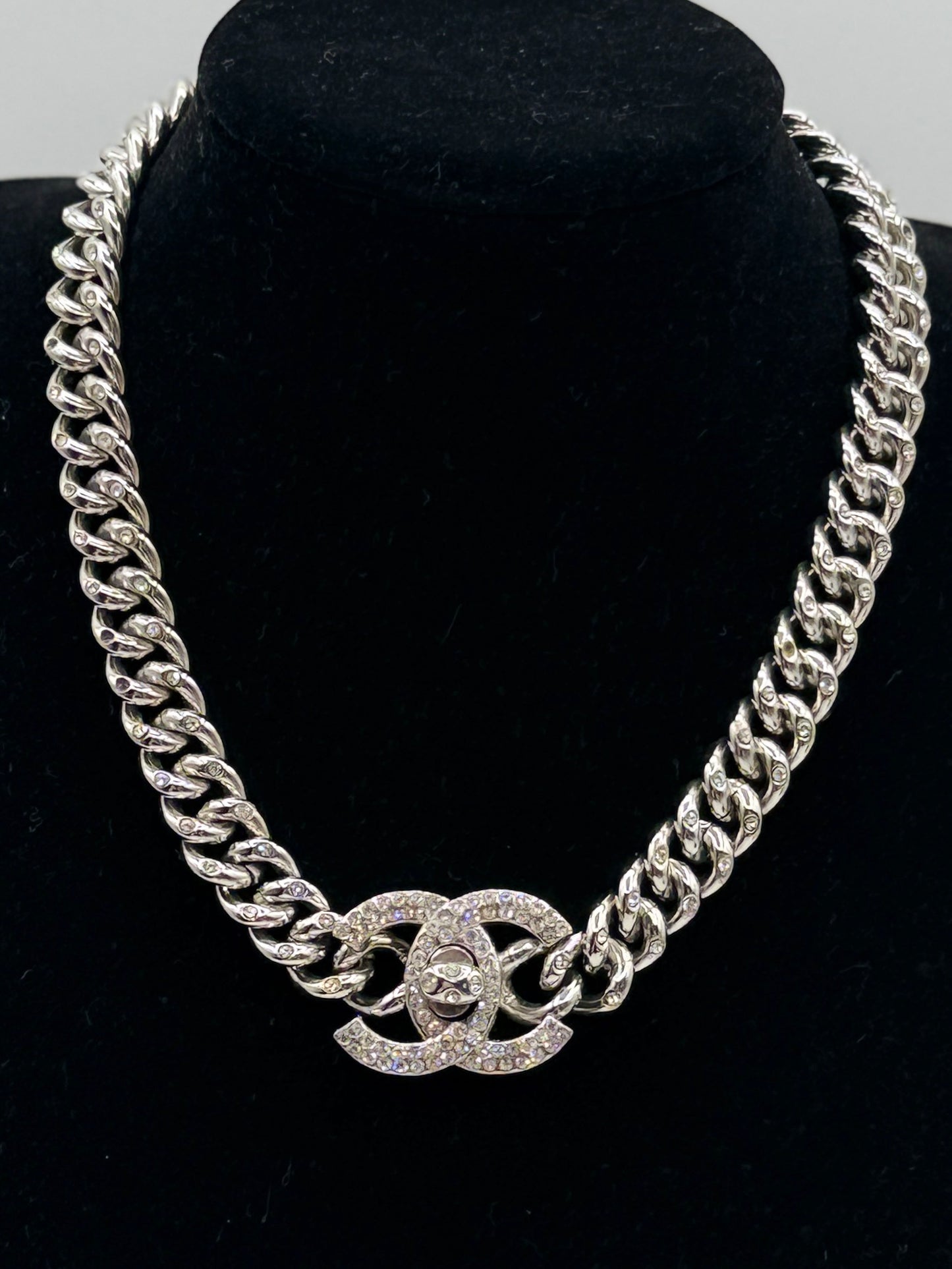 Chanel CC Turn Lock Rhinestone Necklace – Fall 1996 Collection