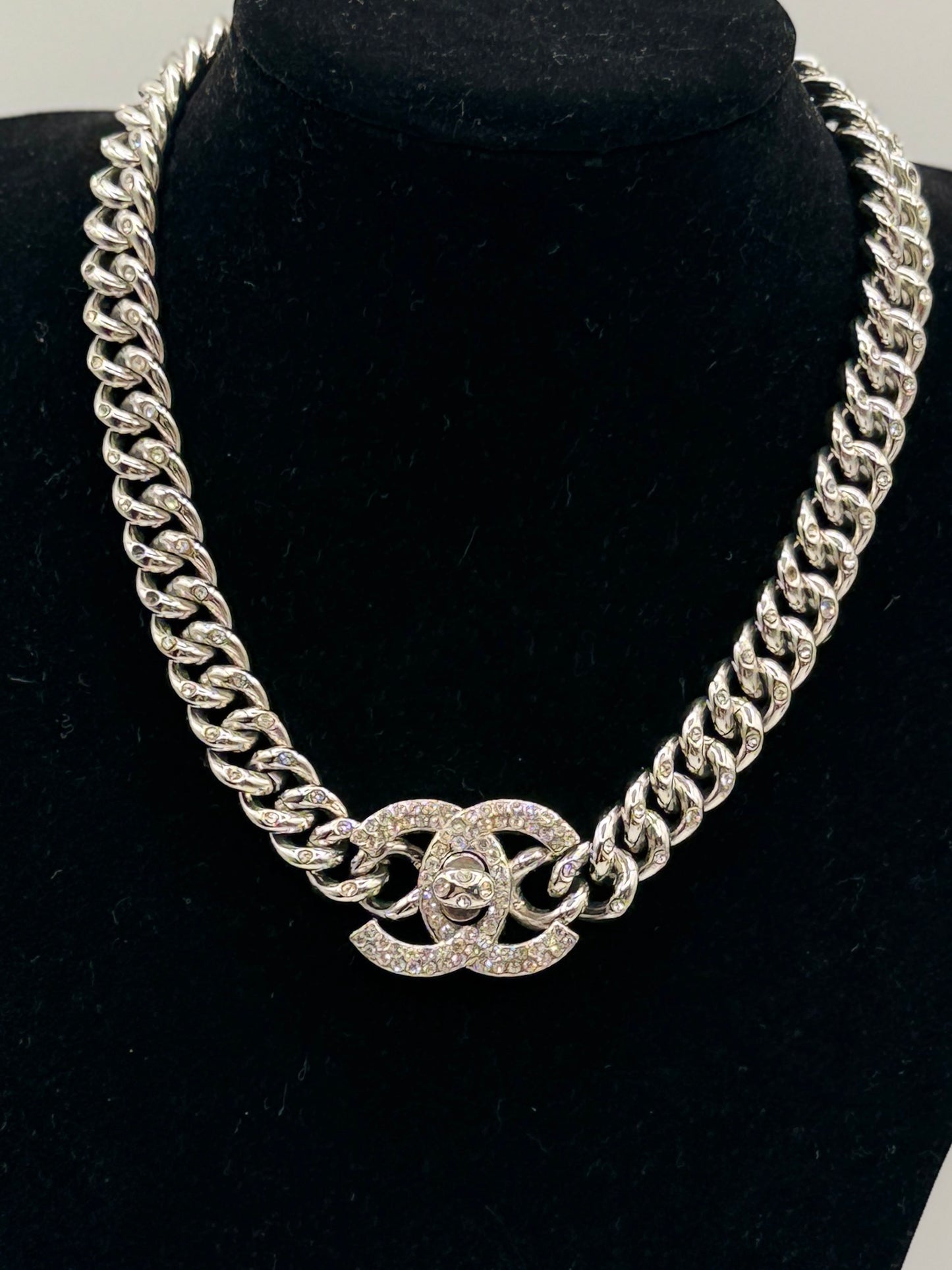Chanel CC Turn Lock Rhinestone Necklace – Fall 1996 Collection