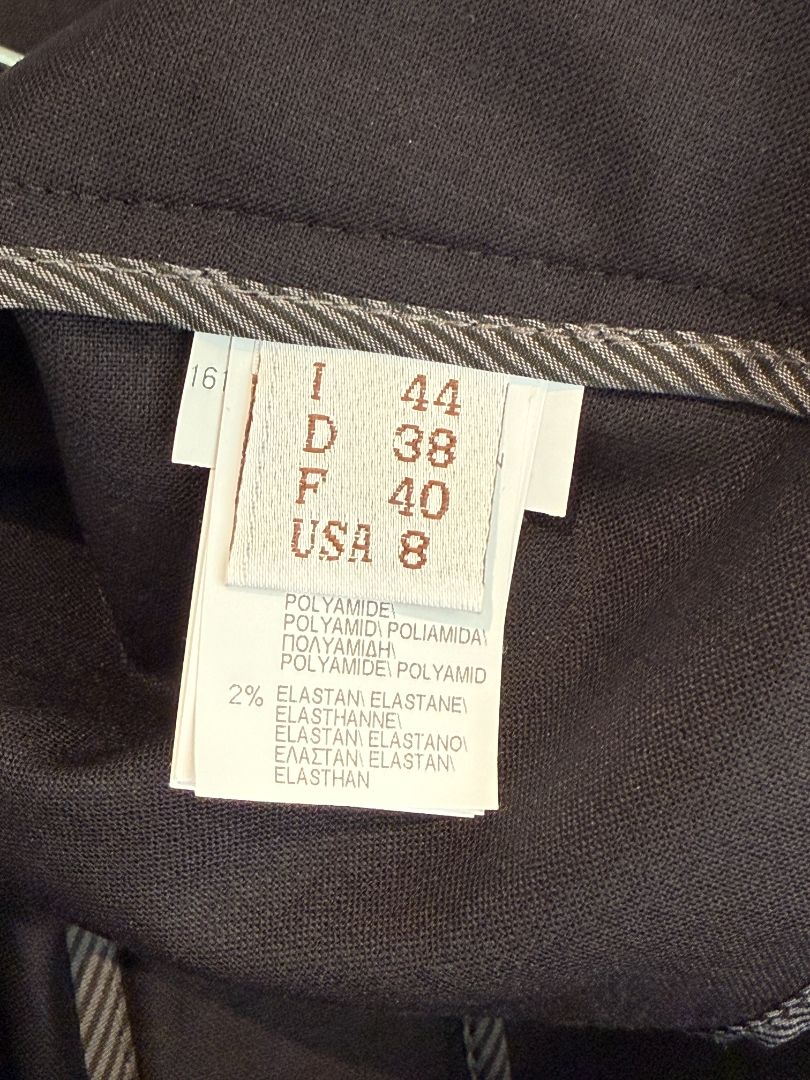Brunello Cucinelli Black Tapered Trousers with Monili Bead Belt - Size 8