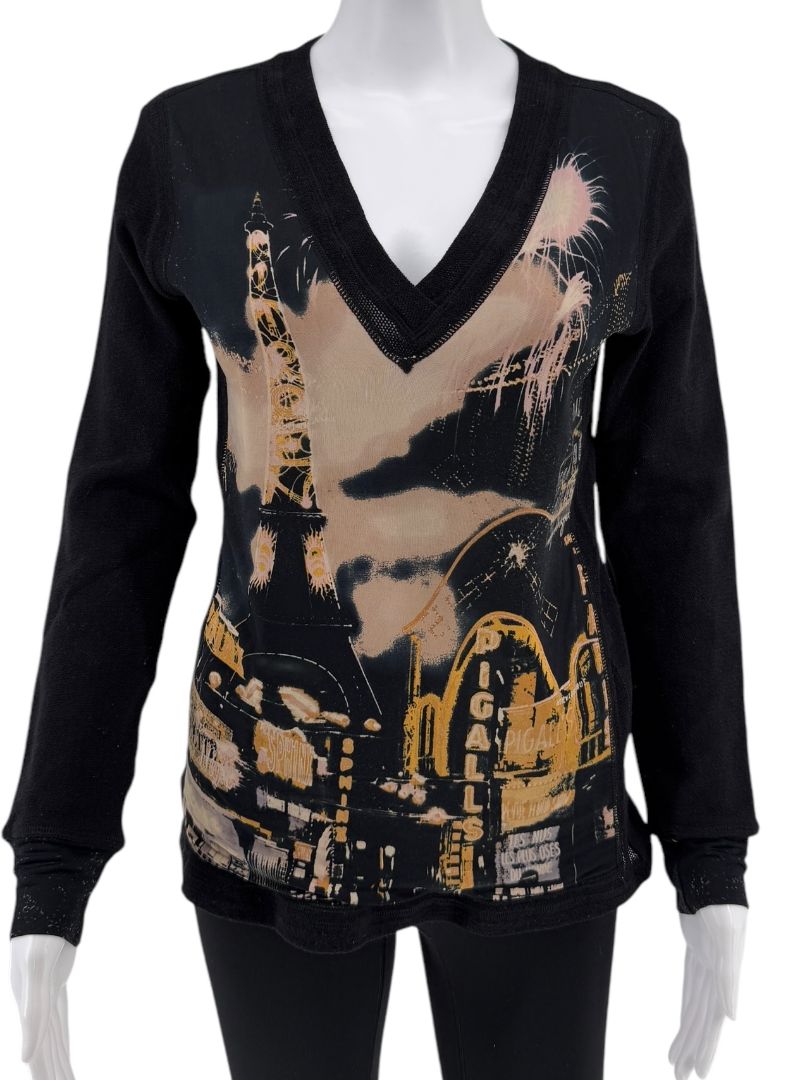 Jean Paul Gaultier Maille Femme Paris Cityscape Knit Top – Size L