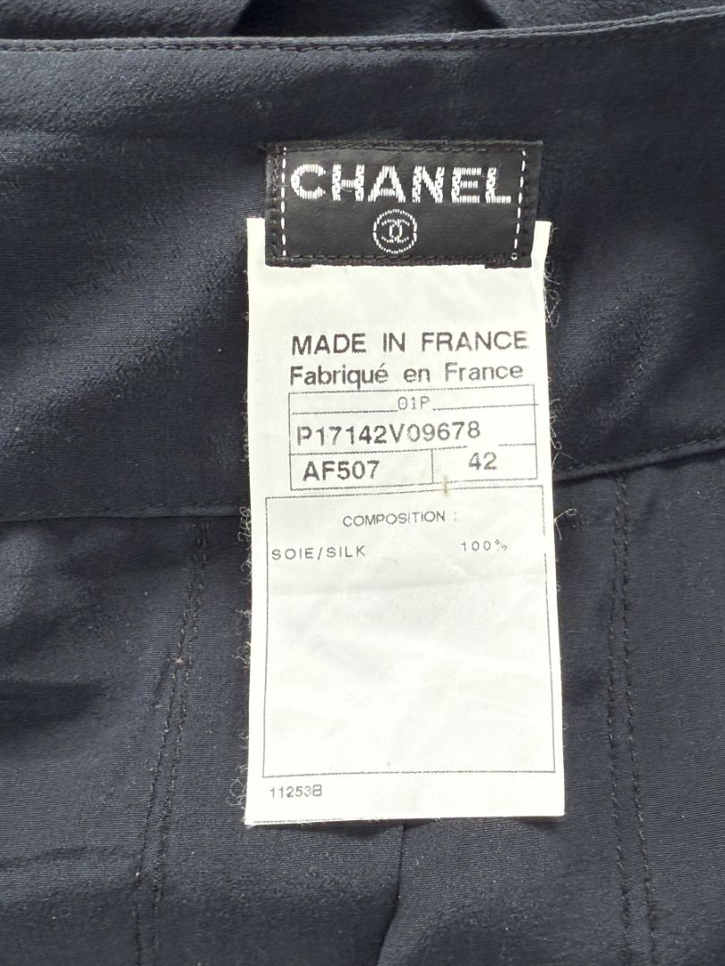Chanel Pleated Soft Black Silk Skirt – Spring 2001, Size 42
