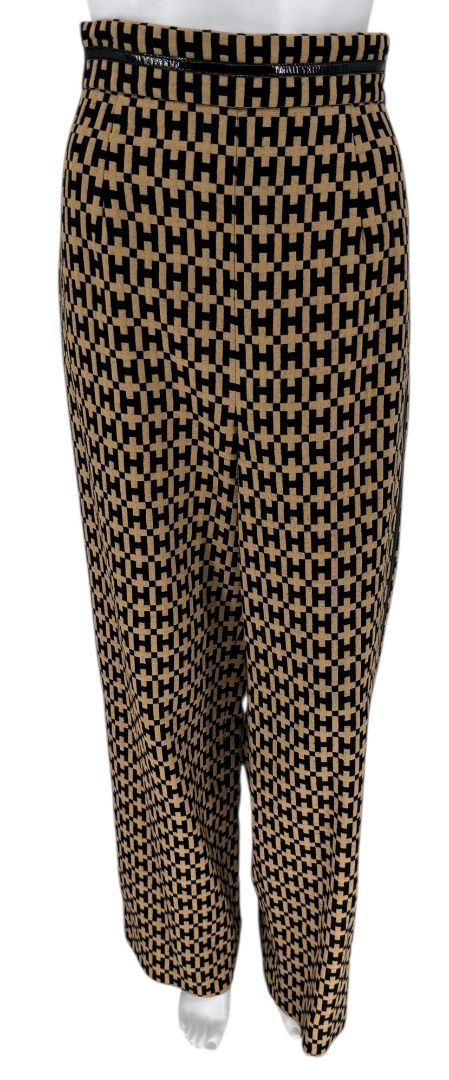Vintage Halston “H” Patterned Straight-Leg Pants