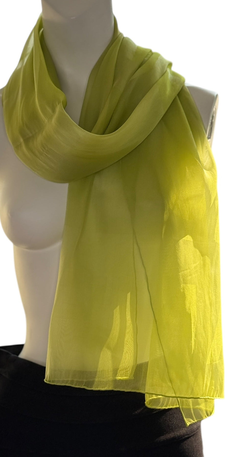 Chanel Sheer Logo Scarf in Chartreuse Green – Made in Italy