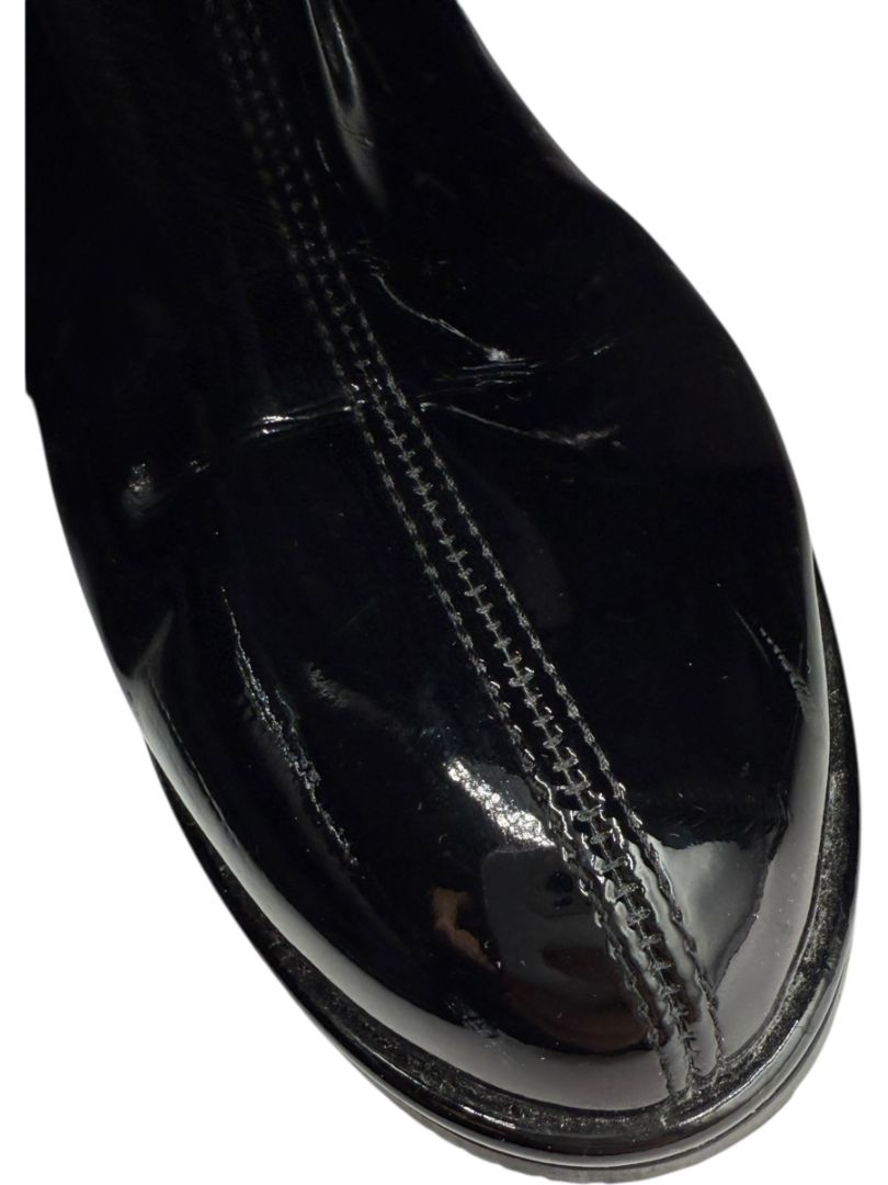 Stuart Weitzman 50/50 Over-the-Knee Boots in Black Patent Leather – Size 9.5