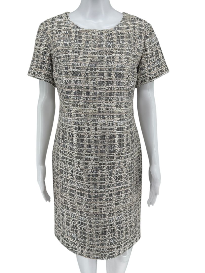 Pamella Roland Metallic Tweed Sheath Dress