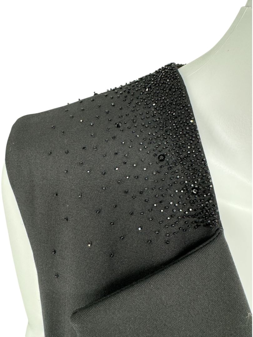 Pamella Roland Embellished Tuxedo-Inspired Sheath Dress