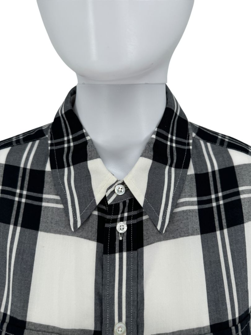 Ralph Lauren Purple Label Black & Ivory Plaid Button-Up Shirt – Size 10