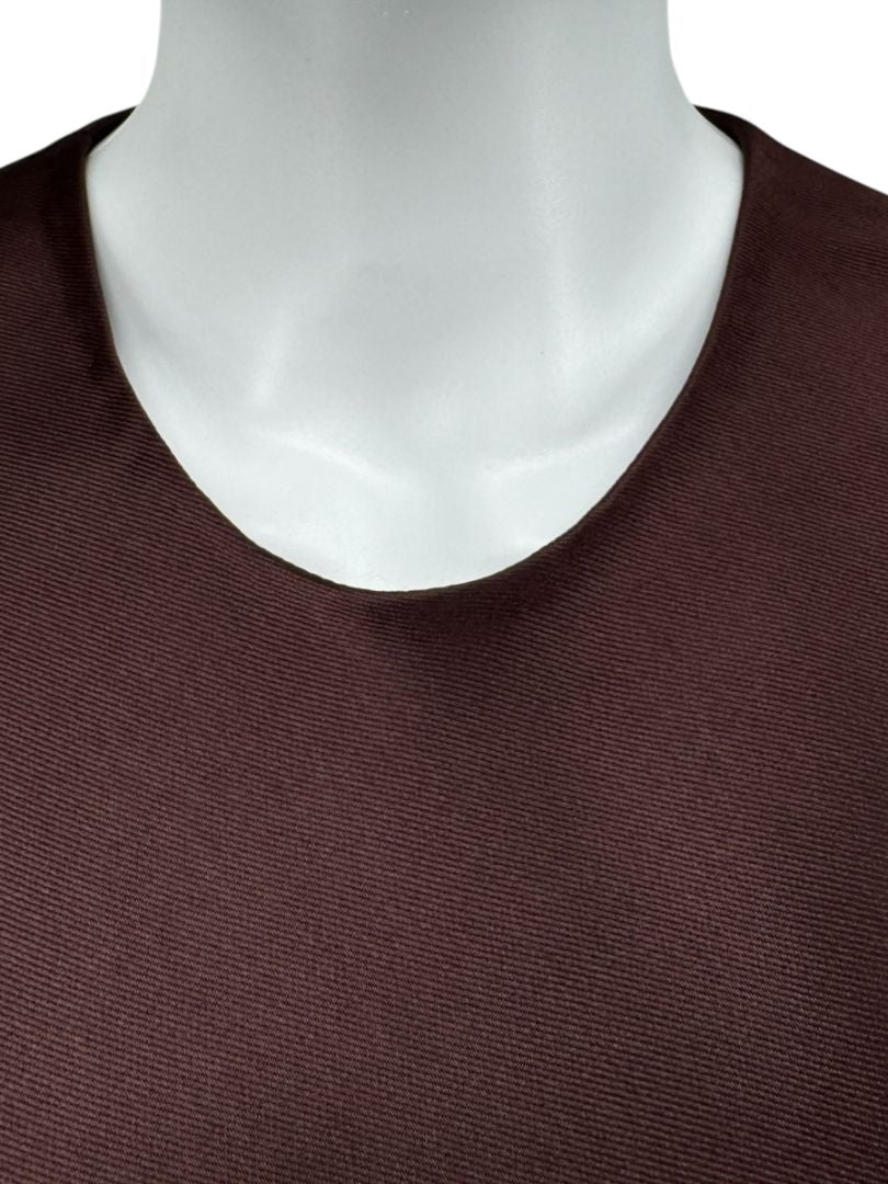 Alexander Wang Mahogany Short Sleeve Top with Fringed Back Detail