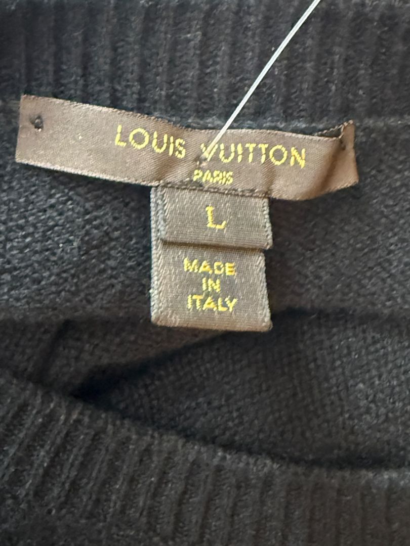 Louis Vuitton Black Cashmere Sweater Dress with Hardware Detail – Size L