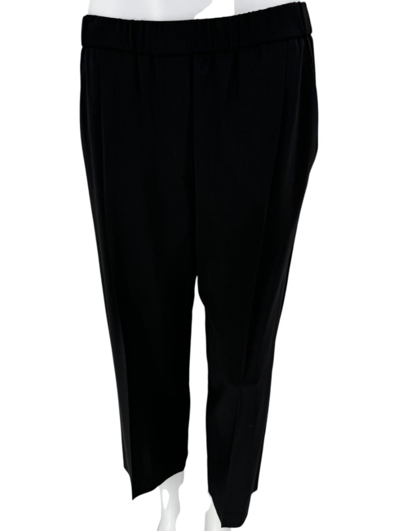 Brunello Cucinelli Black Tapered Pull-On Trousers with Side Pockets – Size US 8