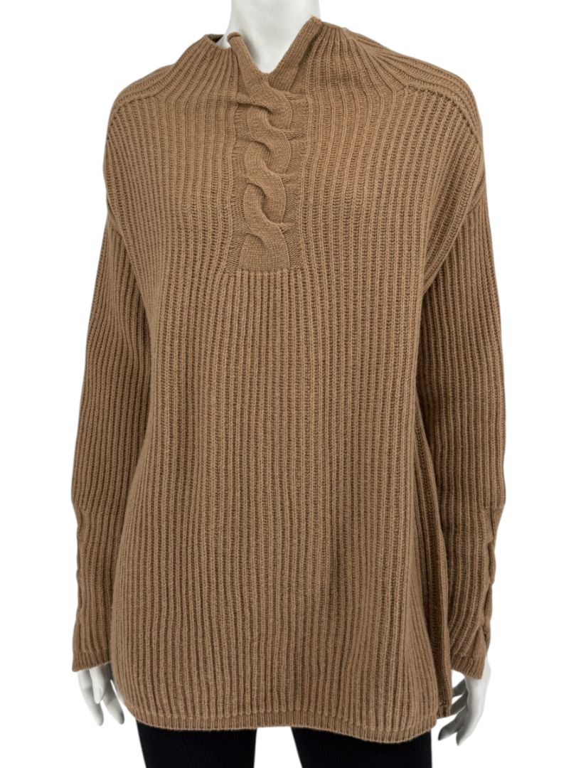 S’Max Mara Camel Ribbed Wool-Cashmere Sweater – Size M