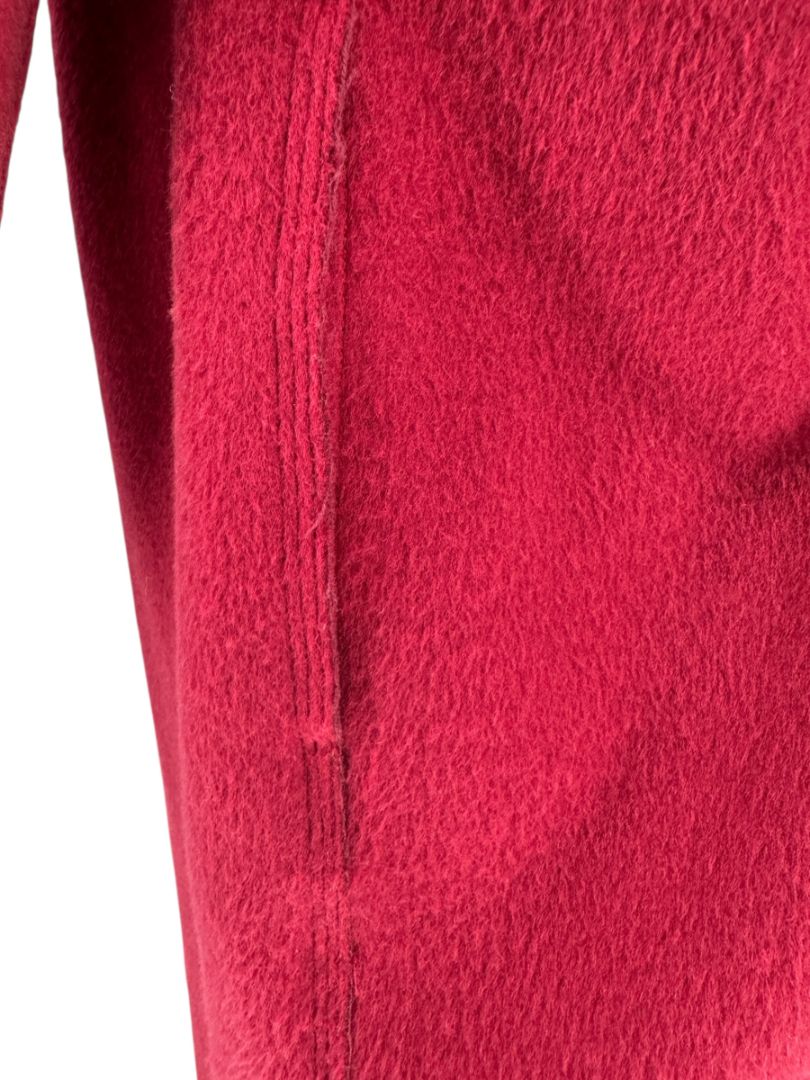Pamella Roland Burgundy Cashmere Double-Breasted Coat – Size L