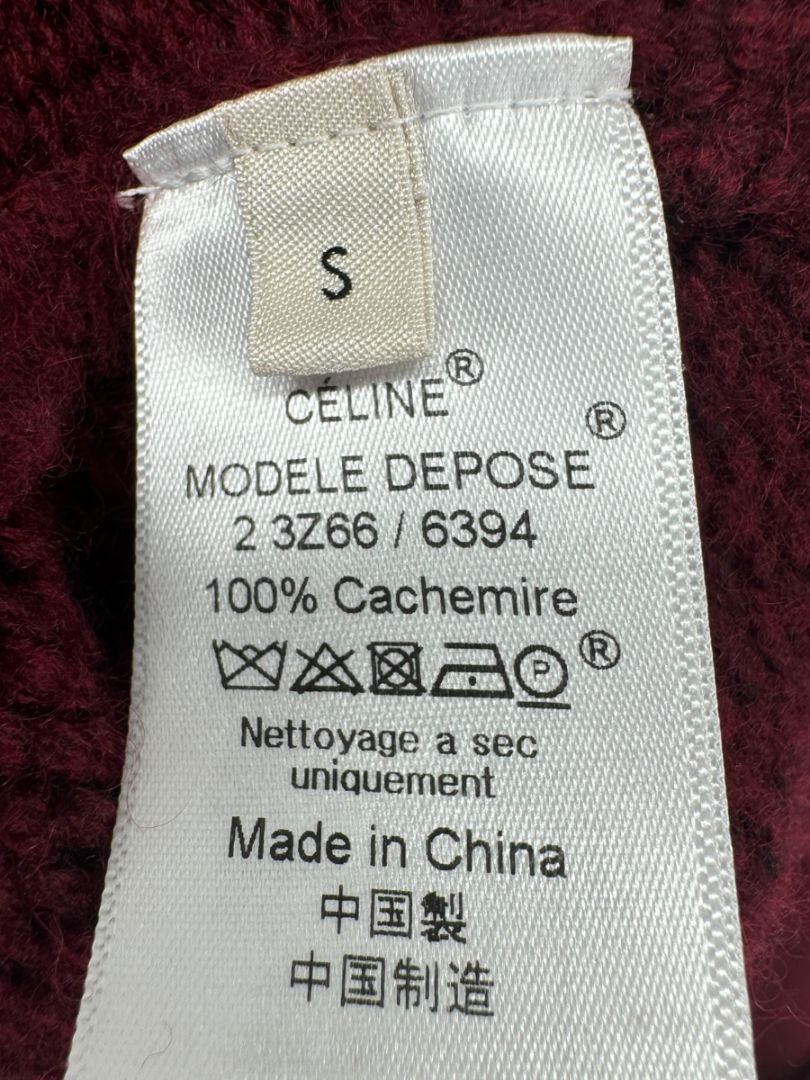 NWT Celine Bordeaux Cashmere Turtleneck Sweater – Size S