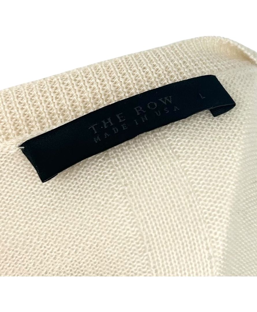 The Row Ivory Cashmere-Silk Crewneck Sweater – Size L
