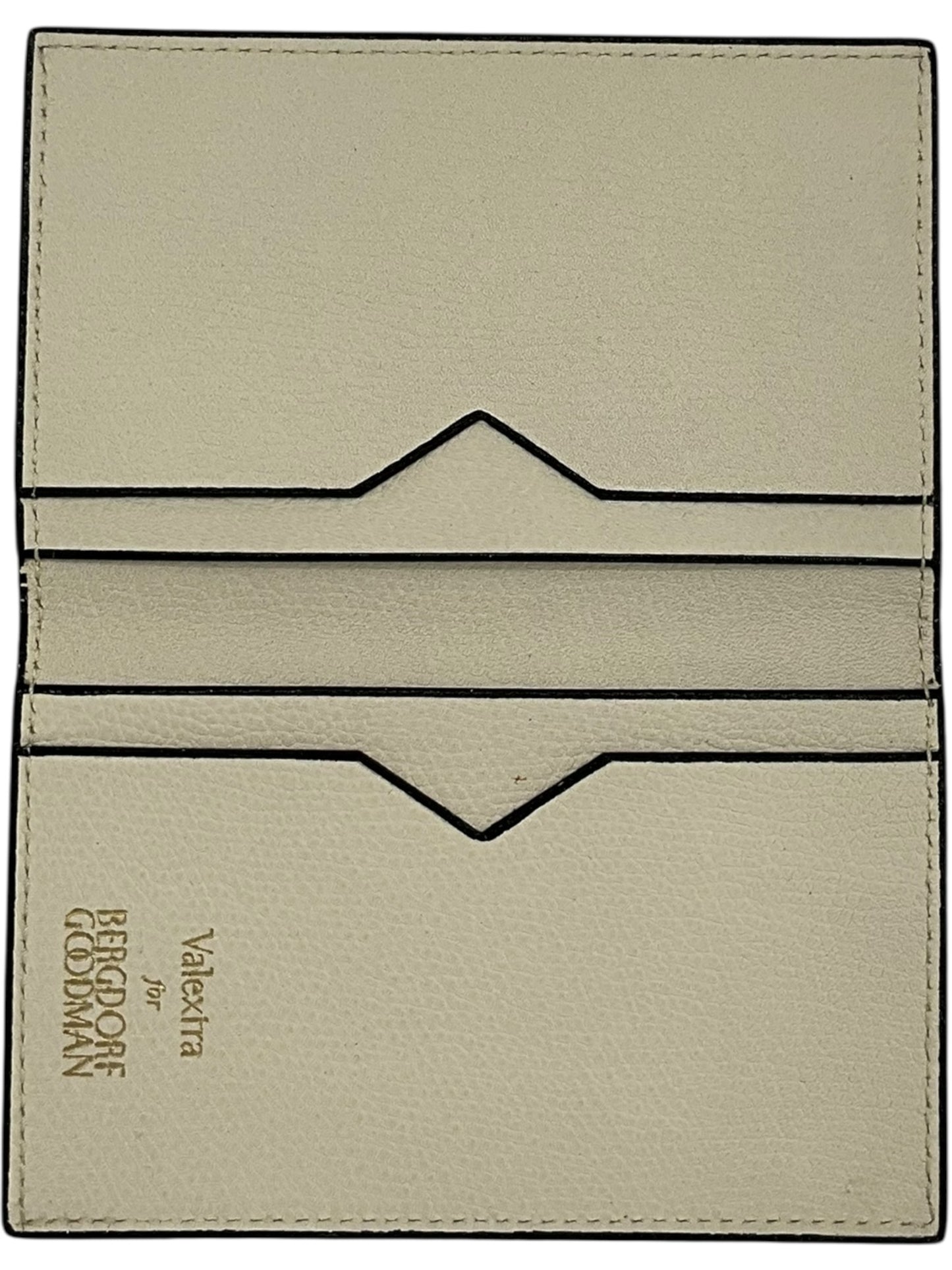 Valextra for Bergdorf Goodman Ivory Grained Leather Card Holder