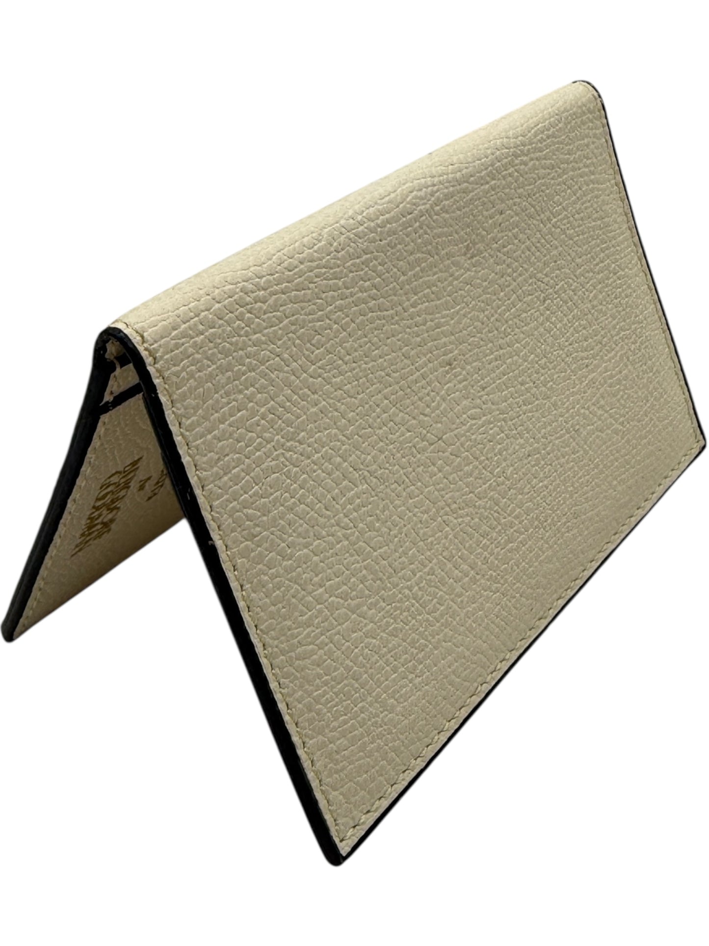 Valextra for Bergdorf Goodman Ivory Grained Leather Card Holder