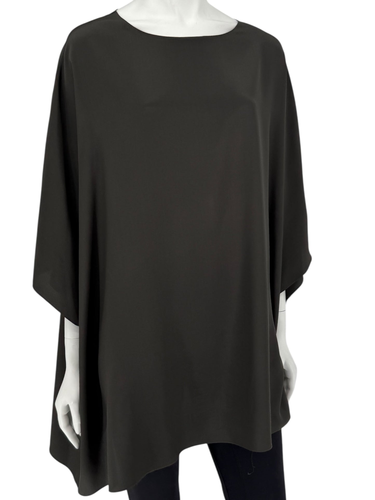 The Row Charcoal Grey Silk Oversized Tunic Blouse – Size M