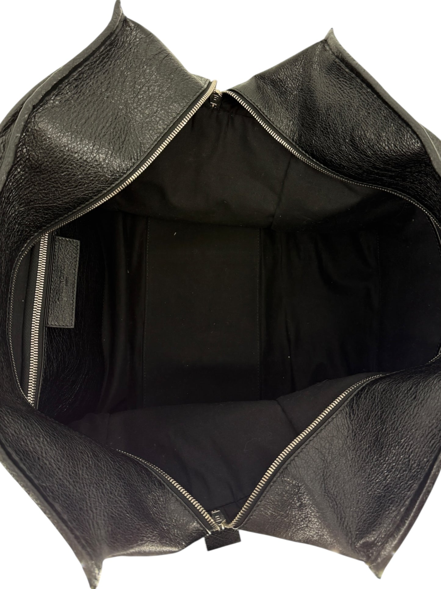 Balenciaga Black Arena Leather Bazar Shopper Tote Bag - XL