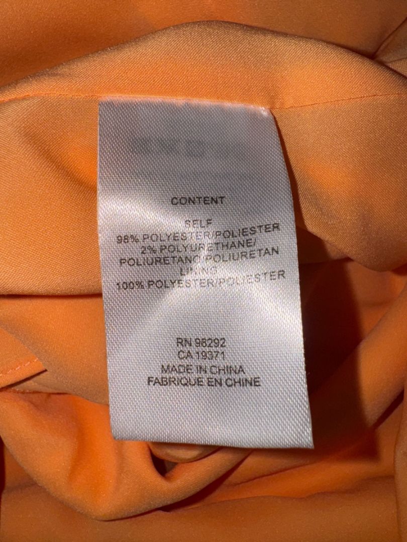 Tibi Apricot Sculpted Sleeve Shift Dress – Size 8