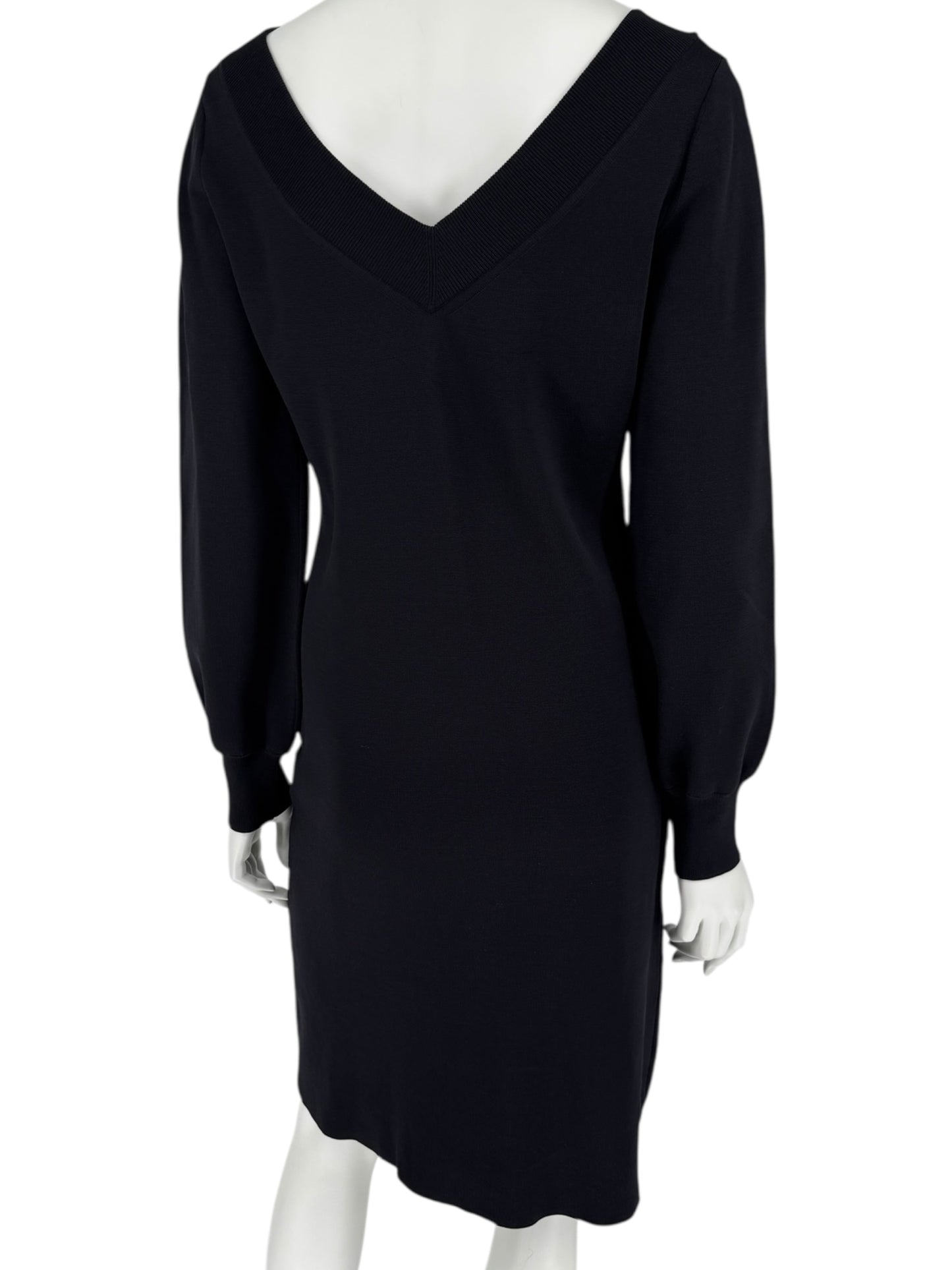 Burberry Black Knit V-Neck Dress – Size XL