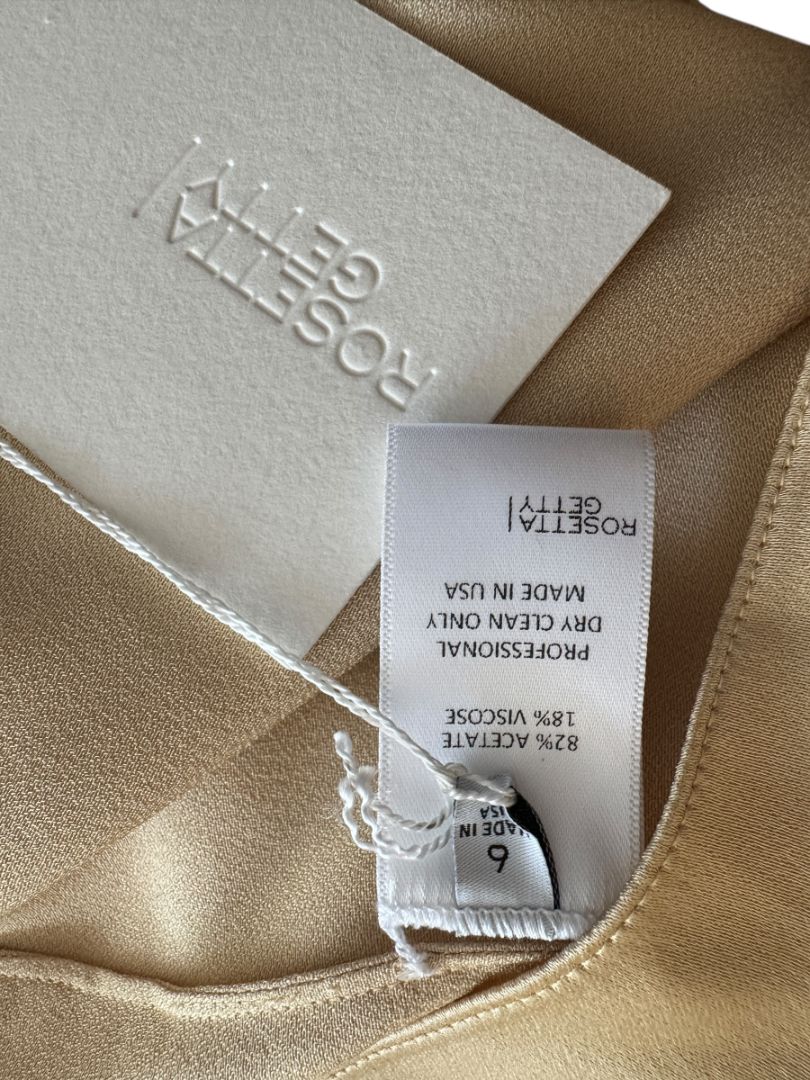 Rosetta Getty Champagne Satin Blouse – Size 6