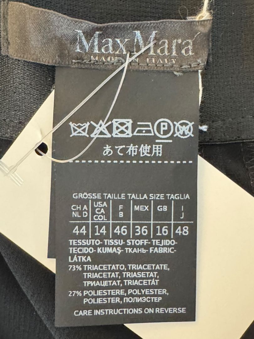 Max Mara Black Tailored Pants with Contrast Waistband – Size 14 (US)