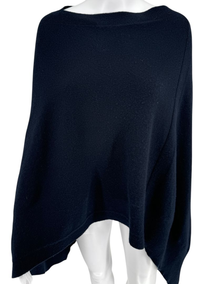 Tomas Maier Navy Blue 100% Cashmere Asymmetric Poncho Sweater – Size 2