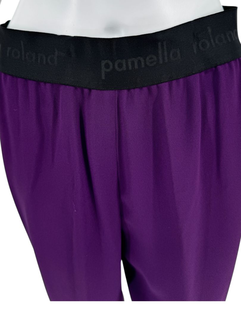 Pamella Roland Purple Crystal-Embellished Three-Piece Pant Suit – Large