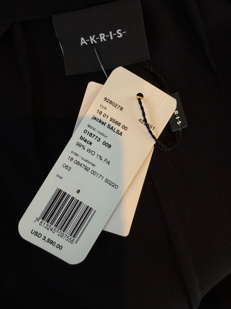 NWT Akris Black Wool “Salsa” Jacket – Size 8
