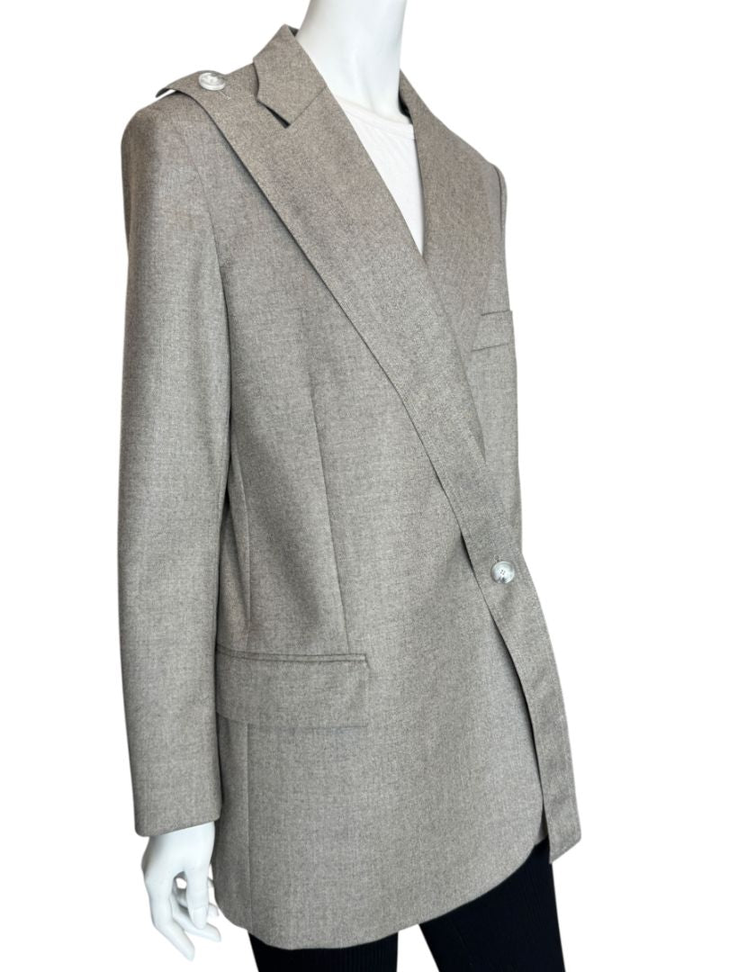 Stella McCartney Grey Wool Structured Blazer – Size IT 40