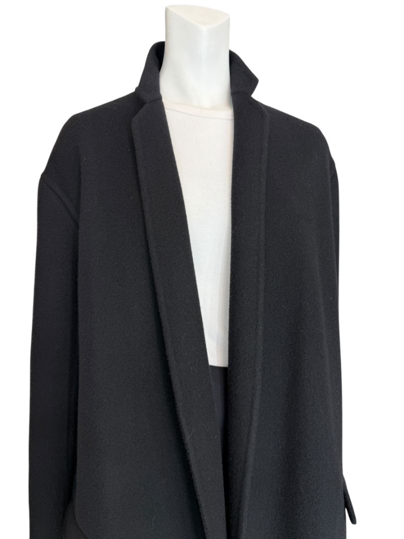 Céline 100% Cashmere Long Black Coat – Size FR 36